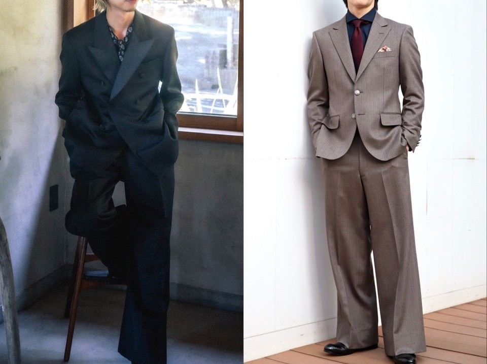 オーバーサイズスーツ　ブラックスーツ　ブラウンスーツ　成人式スーツ